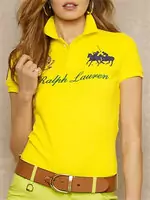 t-shirt ralph lauren discount vii cotton france femmes 2013 competition yellow